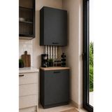 T Designo Bien Kombi Dolabı – Kahve Köşesi-Çok Amaçlı Dolap -Erzak-Mutfak-Kiler Dolabı - 50 cm - Antrasit