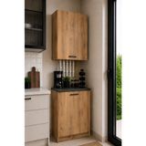 T Designo Bien Kombi Dolabı – Kahve Köşesi-Çok Amaçlı Dolap -Erzak-Mutfak-Kiler Dolabı - 50 cm - Atlantik Çam