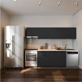 T Designo Debre Modern Tasarımlı Hazır Mutfak Dolabı 260 cm Beyaz Laminat Tezgah ile Bulaşık Makinesi Yeri Mevcut