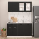 T Designo Hector Mutfak Dolabı 140 cm Highgloss - Siyah - Tezgah Dahil