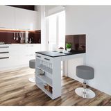 T Designo Infınıty Mutfak Adası Mutfak Masası BEYAZ-ANTRASIT-120 cm