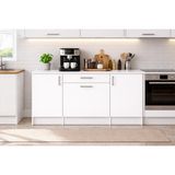 T Designo Kali Alt Modül-Çok Amaçlı Dolap -140 cm -3 Kapaklı-1 Çekmeceli-Laminat Beyaz Tezgah Dahil