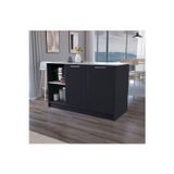 T Designo Kumsal Mutfak Adası - Antrasit-150 Cm-Beyaz Tezgahlı