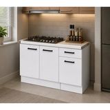 T Designo Lark Mutfak 3 Kapaklı 1 Çekmeceli Mutfak Alt Modül 100 cm - Çok Amaçlı Dolap -Beyaz Laminat Tezgah Dahil