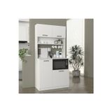T Designo Lexa Çok Amaçlı Dolap-Mikrodalga-Erzak-Airfryer-Mutfak-Kiler Dolabı-Kahve Köşesi-Beyaz-90 cm
