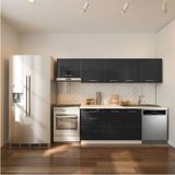 T Designo Loşna Hazır Mutfak Dolabı 260 cm Beyaz Laminat Tezgah ile Suntalam Malzeme Modern Tasarım