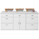 T Designo Lucky Mutfak Adası -150 cm -Atlantik Çam Tezgah Dahil Modern Tasarım ve Geniş Depolama