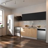 T Designo Patos 200 cm Modern Mutfak Dolabı Beyaz Laminat Tezgah ile Suntalam Malzeme