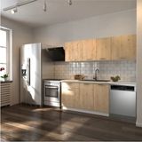 T Designo Patos Modern Mutfak Dolabı 200 cm Beyaz Laminat Tezgah Dahil Suntalam Malzeme ile Geniş Depolama