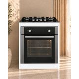 T Designo Pin Ankastre Dolabı-Fırın Dolabı-Ankastre Fırın Ocak Dolabı-Bazalı-Set Üstü Ocak Dolabı - Beyaz - Beyaz