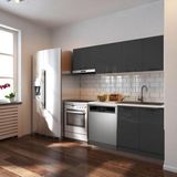 T Designo Puka 200CM Modern Mutfak Dolabı Parlak-Beyaz Laminat Malzeme ile Geniş Depolama Alanı Sağlar