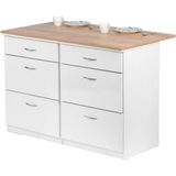 T Designo Şans Mutfak Adası -6 Çekmeceli Alt Modül 120 cm Tezgah Dahil