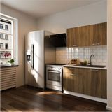 T Designo Selena 120 cm Hazır Mutfak Dolabı Ceviz Renk Modern Tasarım Geniş Depolama