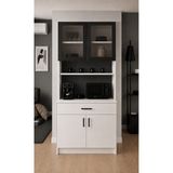 T Designo Si Çok Amaçlı Dolap-Mikrodalga-Erzak-Airfryer-Mutfak-Kiler Dolabı-Kahve Köşesi - 90 cm - Beyaz - Antrasit
