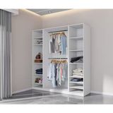 T Designo Siren Açık Giyinme Dolabı - Çok Amaçlı Dolap - Gardırop 200 cm - Beyaz