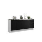 T Designo Sofia Mutfak 4 Kapaklı-3 Çekmeceli Alt Modül -200 cm - Çok Amaçlı Dolap-Beyaz Laminat Tezgah Dahil