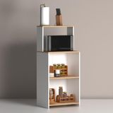T Designo T Designo Çakıl 2 Bölmeli Mikrodalga Dolabı - Çok Amaçlı Mutfak Dolabı Beyaz