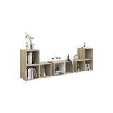 T Designo Tdesıgno Avcı Kitaplıklı Televizyon Sehpası - Ünitesi -Kitaplık-Beyaz 180 cm 8 Raflı - Beyaz - Meşe
