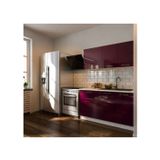 T Designo Tdesigno Eylül Hazır Mutfak Dolabı 140 Cm - Parlak Mürdüm - Tezgah Dahil