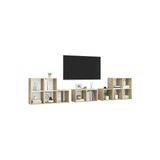 T Designo Tdesıgno Idil Kitaplıklı Televizyon Sehpası - Ünitesi -Kitaplık-Meşe Beyaz 240 cm 12 Raflı - Beyaz - Meşe