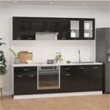 T Designo Tuana Mutfak Dolabı Parlak Siyah Highgloss Malzeme ile 210 cm Modern Tasarım