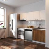 T Designo Ulza 200 cm Hazır Mutfak Dolabı Beyaz Laminat Tezgah ile Modern Tasarım ve Geniş Depolama
