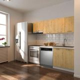 T Designo Ulza Modern Tasarımlı Mutfak Dolabı 200 cm Beyaz Laminat Tezgah ile Bulaşık Makinesi Yeri Mevcut