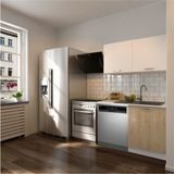 T Designo Vora Hazır Mutfak Dolabı 120 cm Beyaz Laminat Tezgah Dahil Suntalam Malzeme ile Geniş Depolama