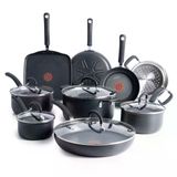 T-Fal E765sefa Tencere Ha Titanyum Yapışmaz Kaplama 14 Parça Siyah
