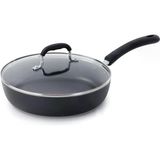 T-Fal E93897 Professional Total Yapışmaz Thermo-Spot Isı Göstergeli Cam Kapaklı Tava, 10" Siyah