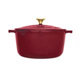 T-Fal Emaye Dökme Demir Güveç Tavası 6L İndüksiyon Fırın Kızartma Güvenli 250°C Tencere Ve Tavalar Tencere Kırmızı