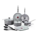 T-Fal Fresh Gurme Geri Dönüşümlü Seramik Tencere Seti Yapışmaz Fırın Kasası 12 Parça 12 Parça Kapak Dayanıklı 12 Parça Mutfak Tava Tenc
