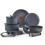 T-Fal Ingenio Essentials 11 Parça Çıkarılabilir Saplı Tencere Seti Granit Titanyum Yapışmaz Fırın Güvenli 500°C İstiflenebilir Tencere Ve Tavalar Kızartma Tavaları