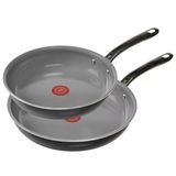 T-Fal Preserve Seramik Tencere Yapışmaz 2 Parça Tava Seti 8,5 "Ve 11" Trüf Siyah