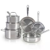 T-Fal Pro 10 Parça Üç Katmanlı Paslanmaz Çelik Tencere Seti, İndüksiyon Güvenli, Fırında Güvenli, Kapak 100°C, Hızlı Ve Eşit Isıtma, P