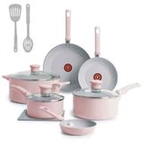 T-Fal Refresh 12 Parça Seramik Yapışmaz Fırın Güvenli Tencere Seti 350°C Gül Kurusu