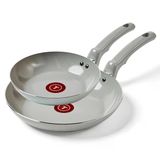 T-Fal Refresh Seramik Yapışmaz Tava 2 Parça Set 8" Ve 10" Fırında 350°F'a Kadar Güvenli Tencere Seramik Tava Tencere Ve Tavalar Gri