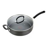 T-Fal Ultimate Sert Eloksallı Kapaklı Ve Yardımcı Saplı Jumbo Ocak 5 Quart Fırın Güvenli 200°C Kapak Güvenli 100°C Tencere Derin Kızartma Tavası Kızartma Tavası Tencere Ve Tavalar