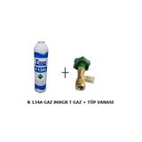 T GAZ R 134 A Oto Klima Gazı (800 Gr) Soğutucu Gaz + Vana