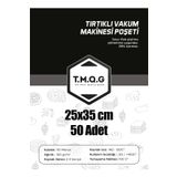 T.M.Q.G 25x35 Cm - 50 Adet Tırtıklı Vakum Makinesi Poşeti Ev Tipi