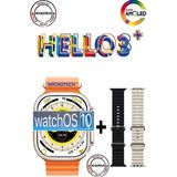 T-Max Hello Watch 3+ Plus Watch 9 Ultra 2 (Son Seri Yeni Üretim 3 Kordonlu) - Turuncu