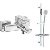 T-may E.c.a Royal Banyo Bataryası + T-May Sardes Mat Inox Kare Borulu Hareketli Sürgülü Duş Seti Üst Takımı - Montaj Dahil Değil