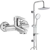 T-may Eca Delta Banyo Bataryası+T-May Banyo Bostan Oval Tepe Duş Takımı Seti Paslanmaz Krom