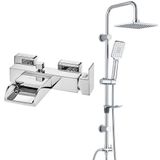 T-MAY ECA Natura Banyo Bataryası+ Banyo Belen Kare Tepe Duş Takımı Seti Paslanmaz Krom