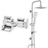 T MAY Eca Natura Banyo Bataryası+t-may Banyo Belen Kare Tepe Duş Takımı Seti Paslanmaz Krom Gümüş