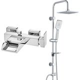 T-may Eca Natura Banyo Bataryası+T-May Banyo Belen Kare Tepe Duş Takımı Seti Paslanmaz Krom