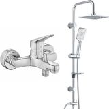 T-may Eca Spylos Banyo Bataryası+T-May Banyo Belen Kare Tepe Duş Takımı Seti Paslanmaz Krom