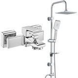 T MAY Eca Tiera Banyo Bataryası+t-may Banyo Belen Kare Tepe Duş Takımı Seti Paslanmaz Krom Gümüş