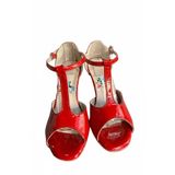 T MODEL KIRMIZI RUGAN 8,5 CM 13 PONT TANGO, DANS VE SALON AYAKKABISI (EU Ayakkabı Beden Sistemi, Yetişkin, Kadın, Sayısal, Orta, 39)