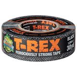 T-Rex Güçlü Onarımlar için UV Dirençli ve Su Geçirmez Destekli Bant Ağır Hizmet Koli Bandı, 4,8 cm x 30 yd, Siyah, 1 Rulo